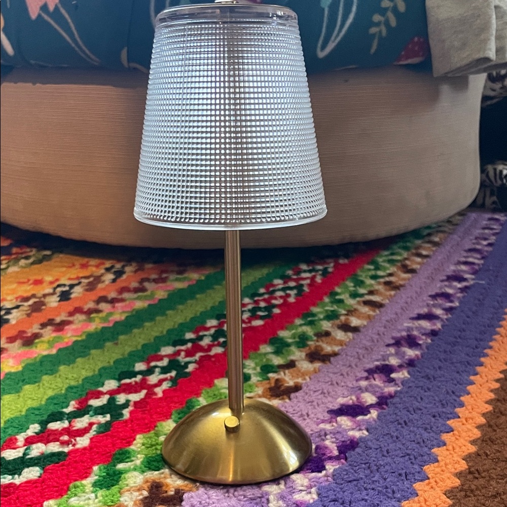 Gold and White Table Lamp